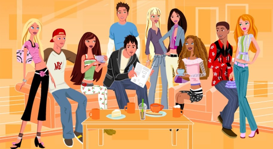 Cover image of My Scene Webseries featuring all named characters from the 2000-2006 webseries.