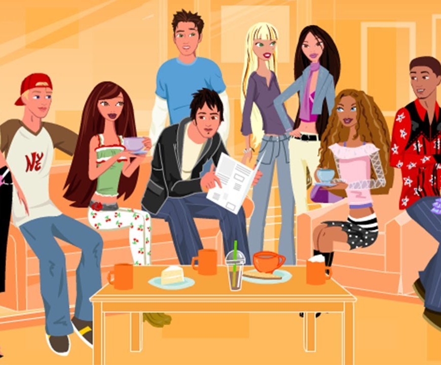 Cover image of My Scene Webseries featuring all named characters from the 2000-2006 webseries.